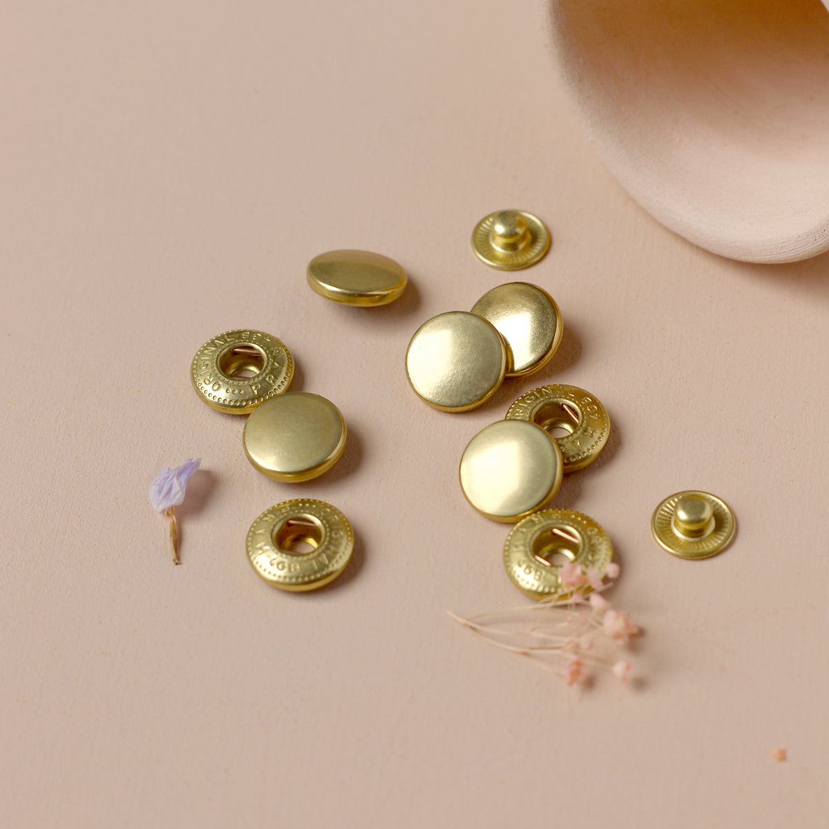 Boutons Pression 50 Sets - Métal Bronzé Rond 12 Mm, Pour Anorak Ou Vêtements, Marque Générique