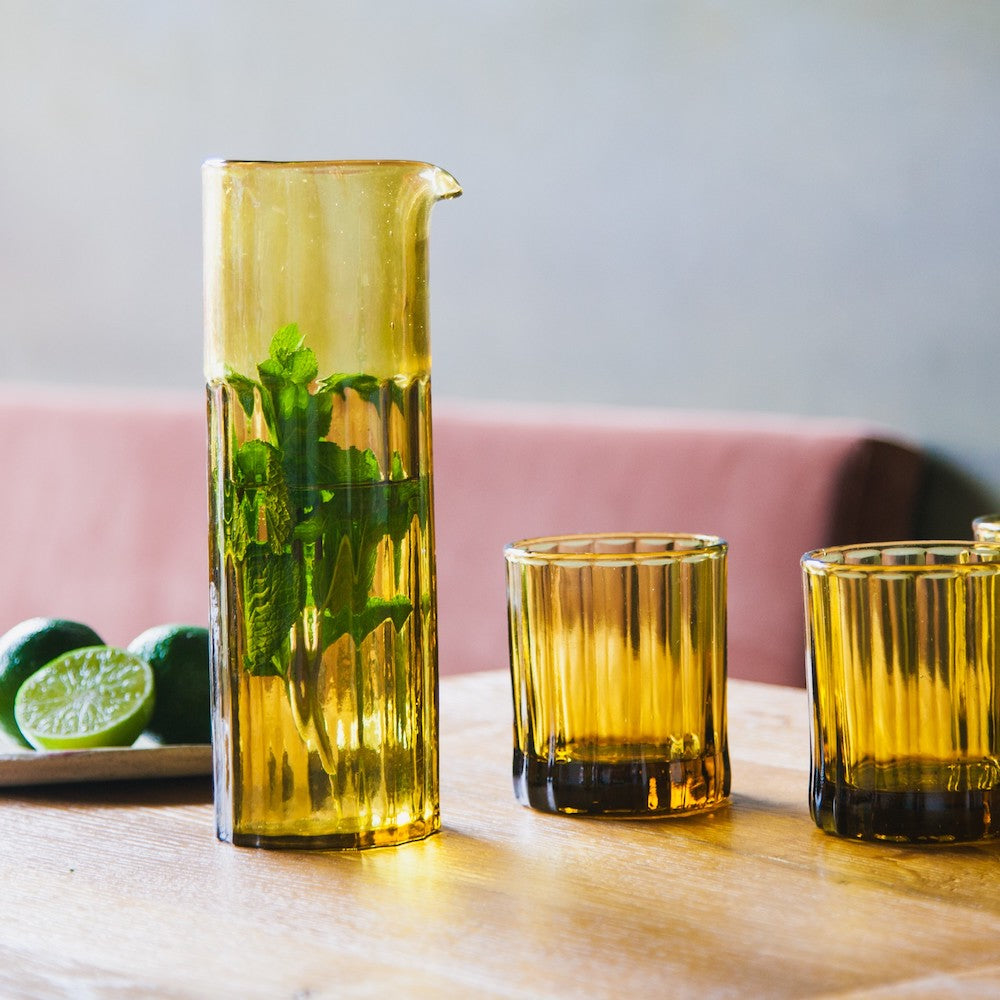 Carafe Vert Olive en Verre Recyclé La Maison Naïve
