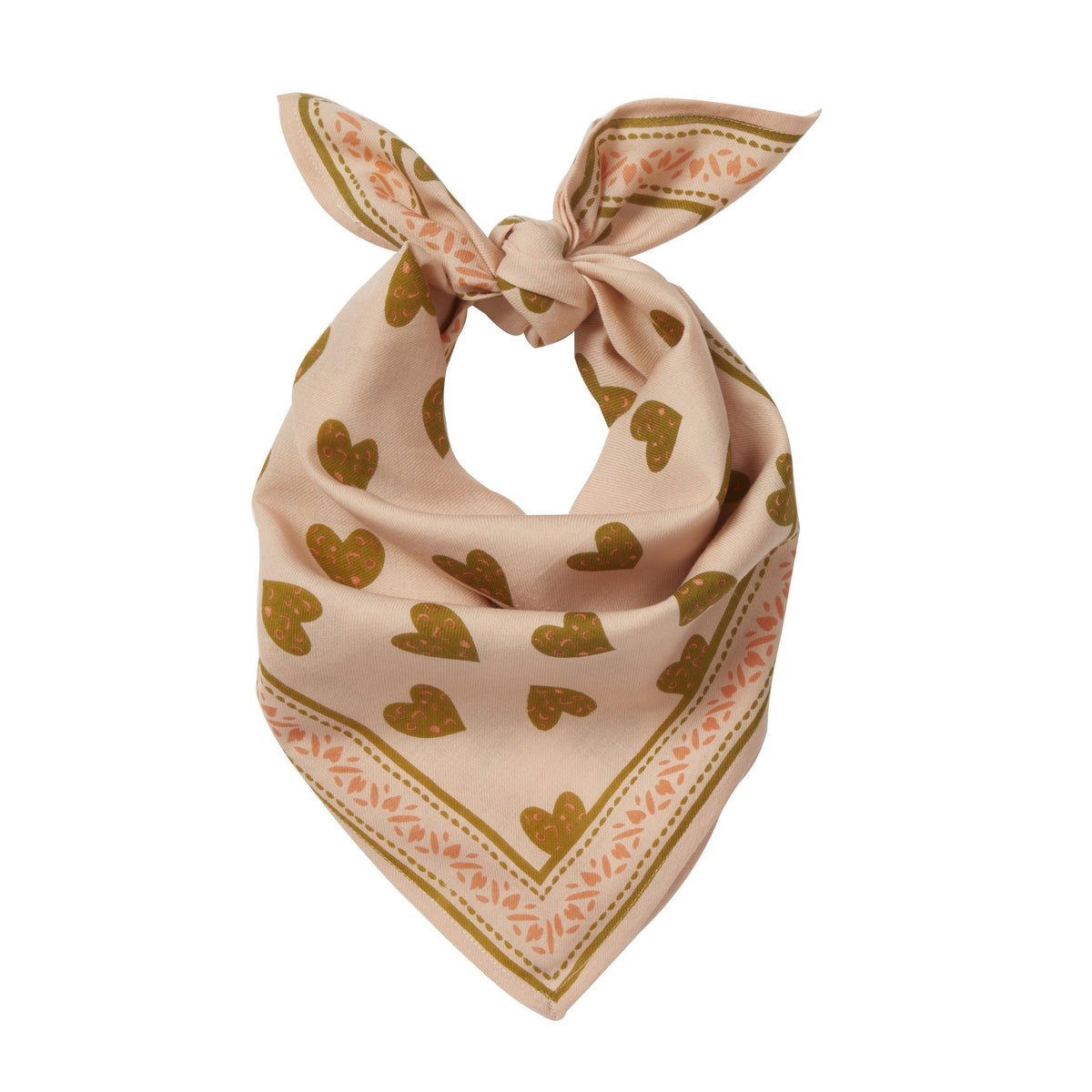 Petit Foulard Indien Cœur Sauvage Rose - Bonheur du Jour Paris