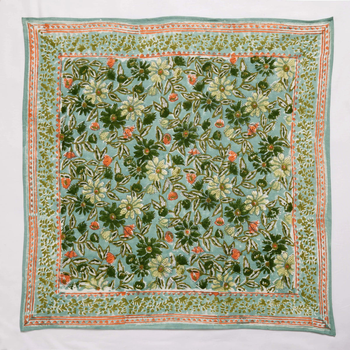Grand Foulard Indien Meera Blue Green - Bonheur du Jour Paris