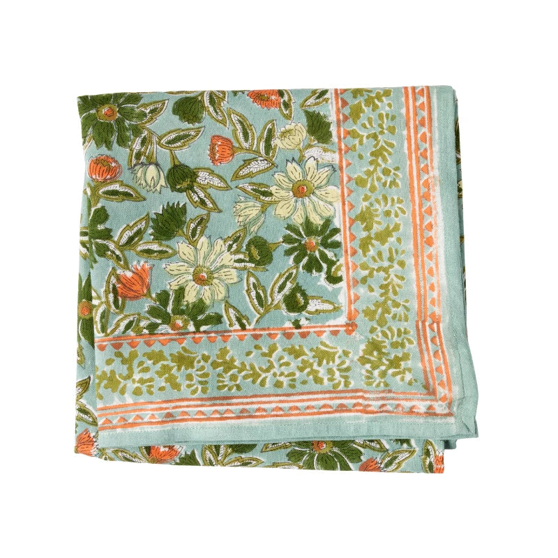 Grand Foulard Indien Meera Blue Green - Bonheur du Jour Paris