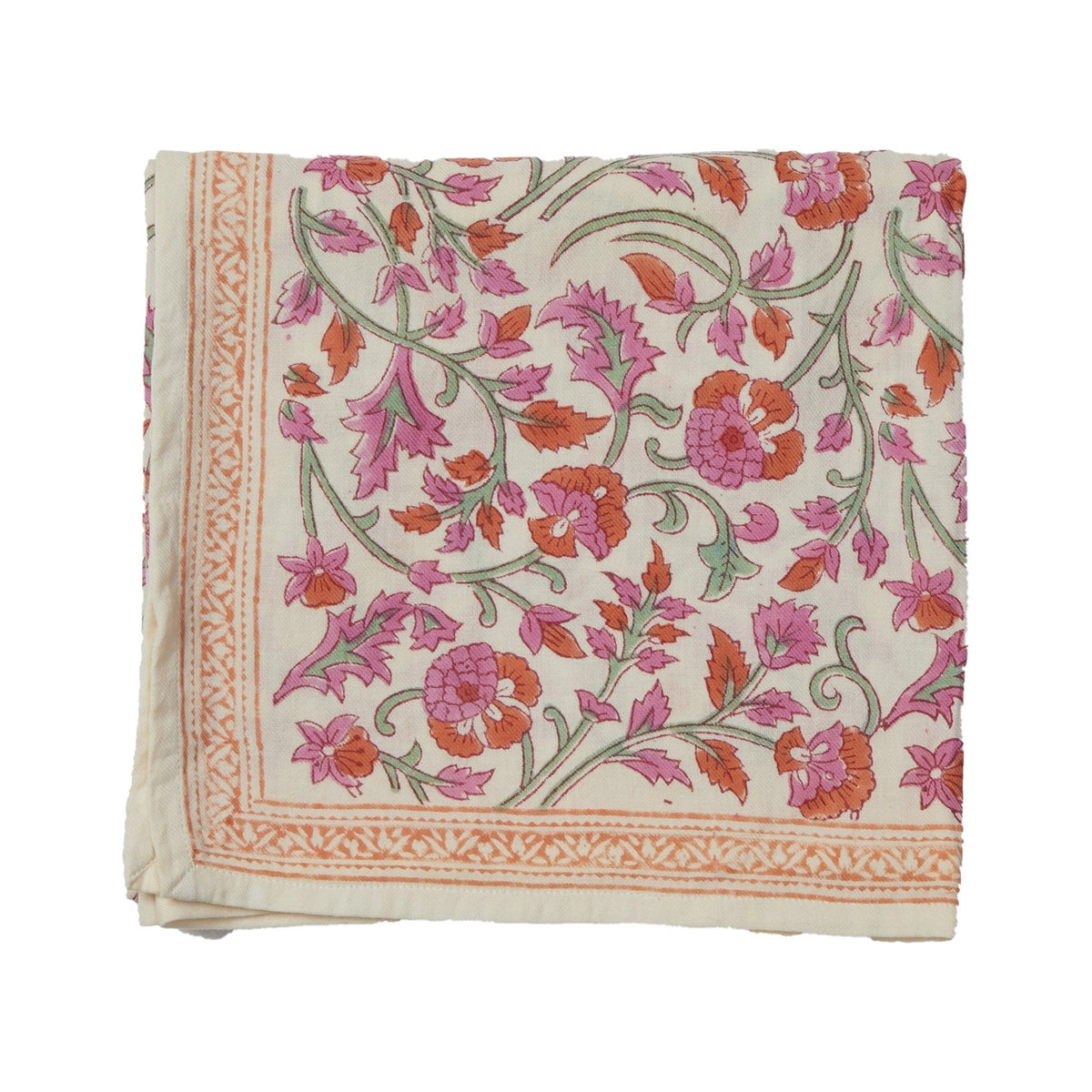 Grand Foulard Indien Papaya - Bonheur du Jour Paris