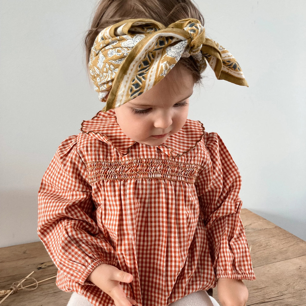 Petit Foulard Indien Tupia Absynthe - Bonheur du Jour Paris