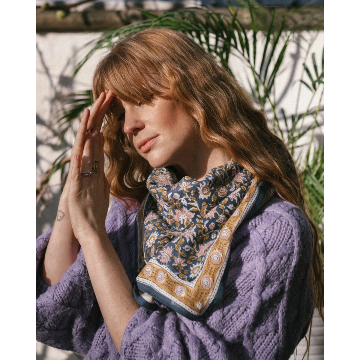 Grand Foulard Indien Azur - Bonheur du Jour Paris