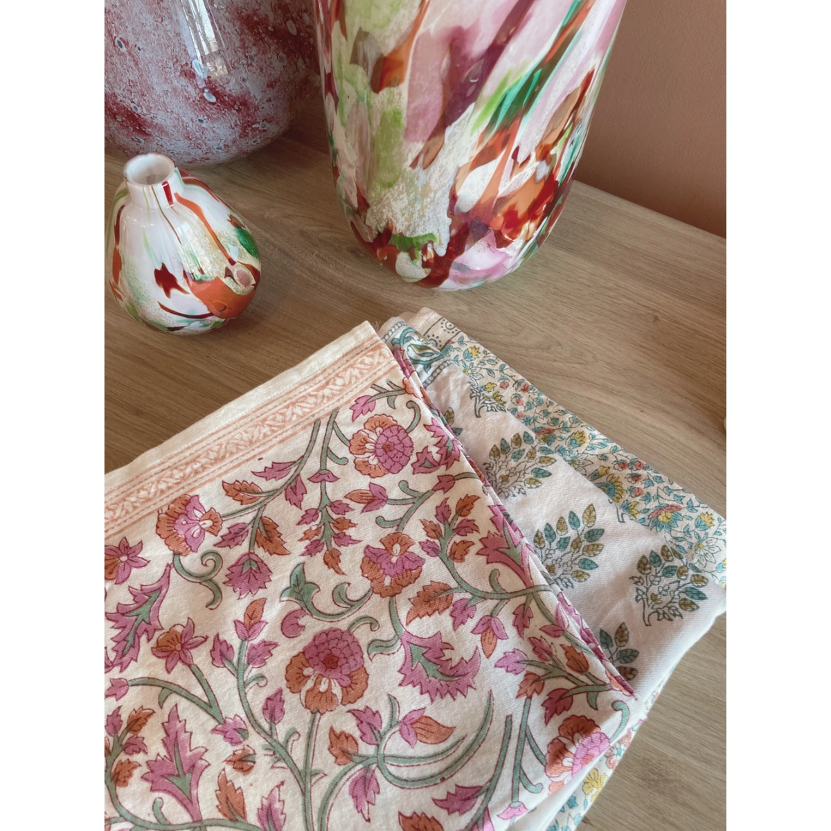Grand Foulard Indien Papaya - Bonheur du Jour Paris
