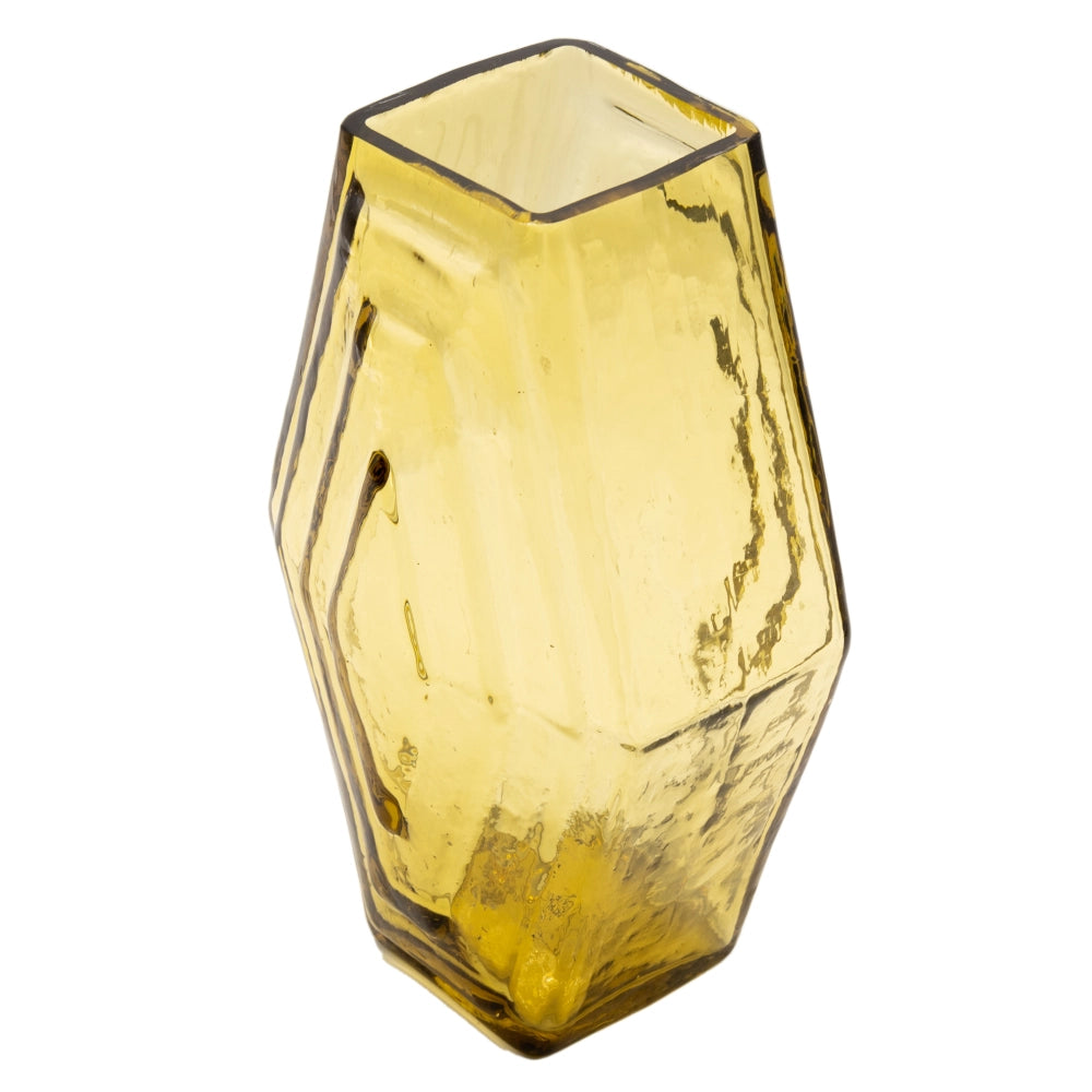 Grand Vase Hexagonal Vert Olive en Verre Recyclé La Maison Naïve