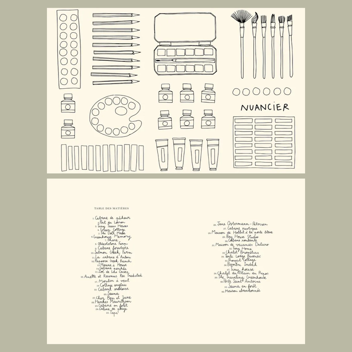 Pages intérieures Livre Carnet de coloriages Cabanes par Zoé de las Cases chez Hachette Éditions