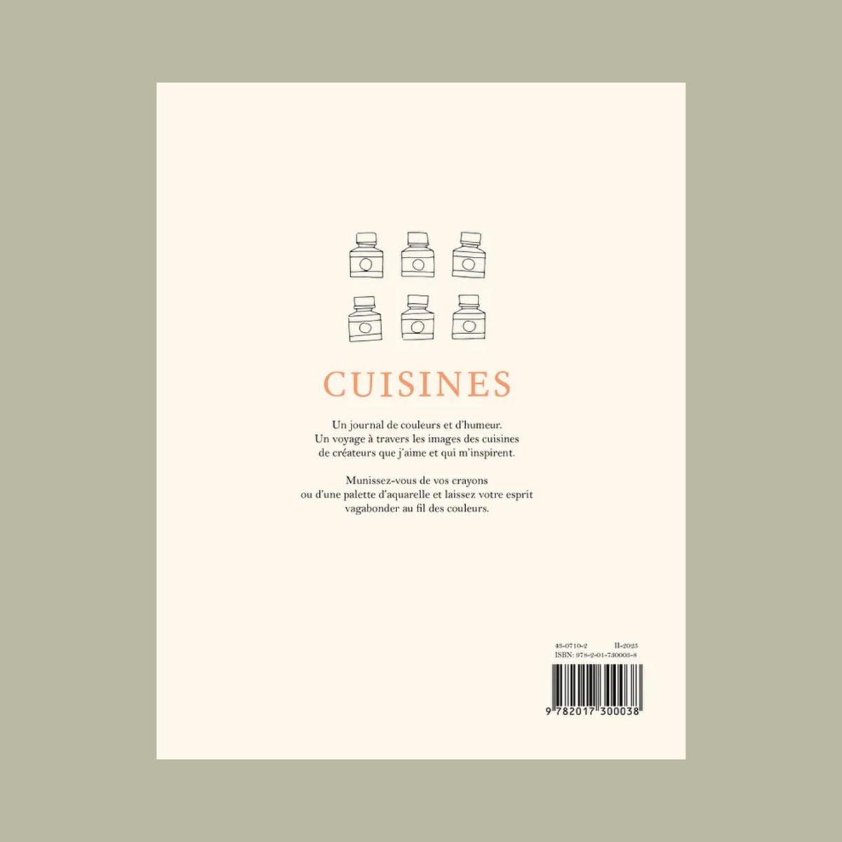 Dos Livre de coloriages Cuisines par Zoé de las Cases chez Hachette Éditions