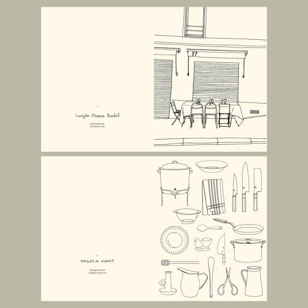 Pages intérieures Livre de coloriages Cuisines par Zoé de las Cases chez Hachette Éditions