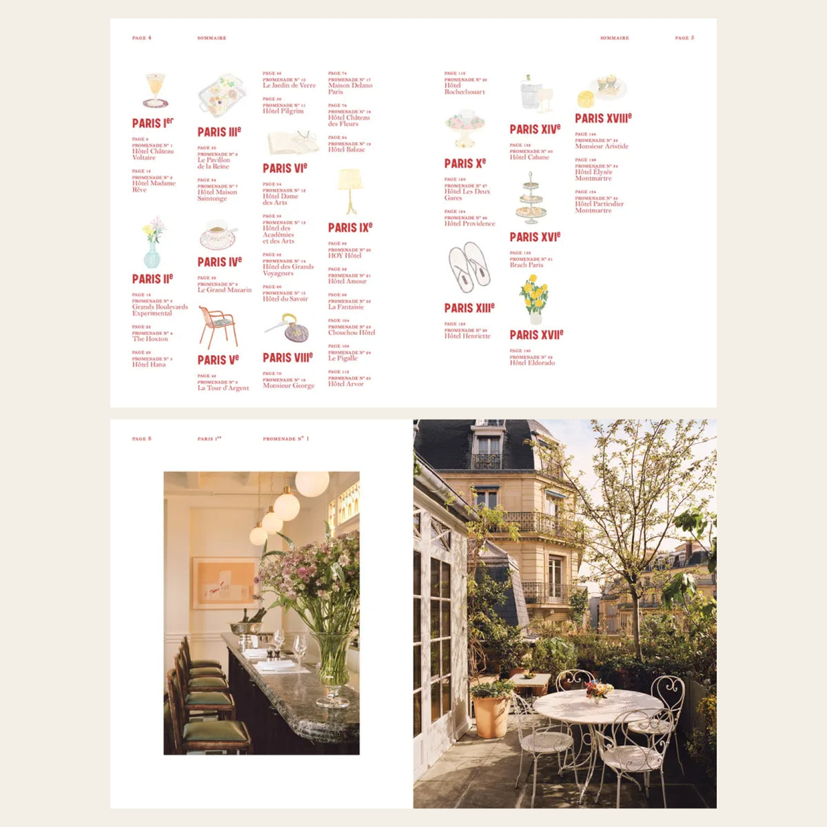 Pages intérieures du livre Paris Chéri Hotel book par Zoé de las Cases Éditions Hachette