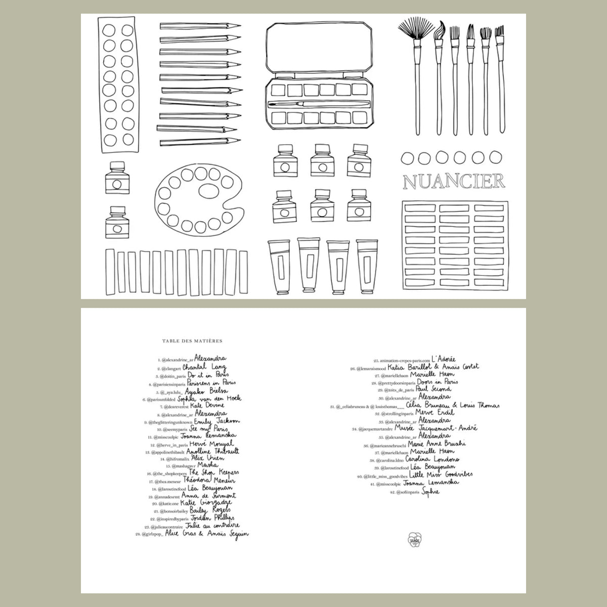 Pages intérieures du livre Fleurs carnet de coloriages par Zoé de las Cases