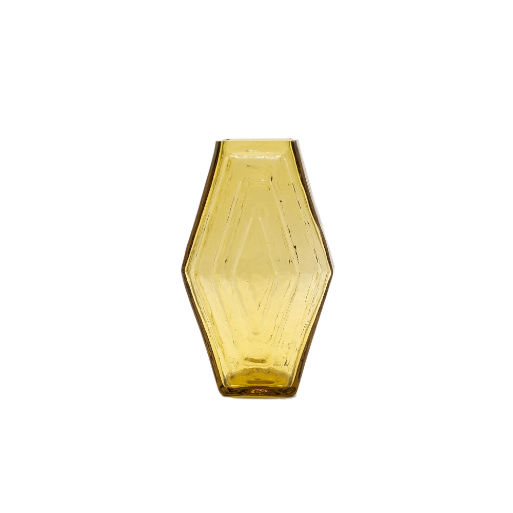 Petit Vase Hexagonal Vert Olive en Verre Recyclé La Maison Naïve