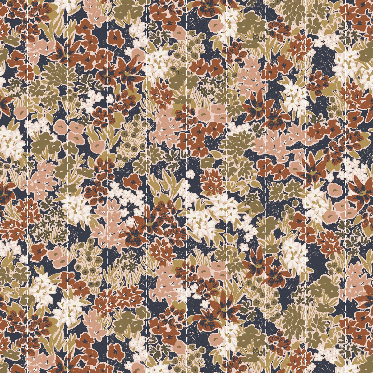 Échantillon Satin de Coton Matelassé Prairie Denim La Maison Naïve
