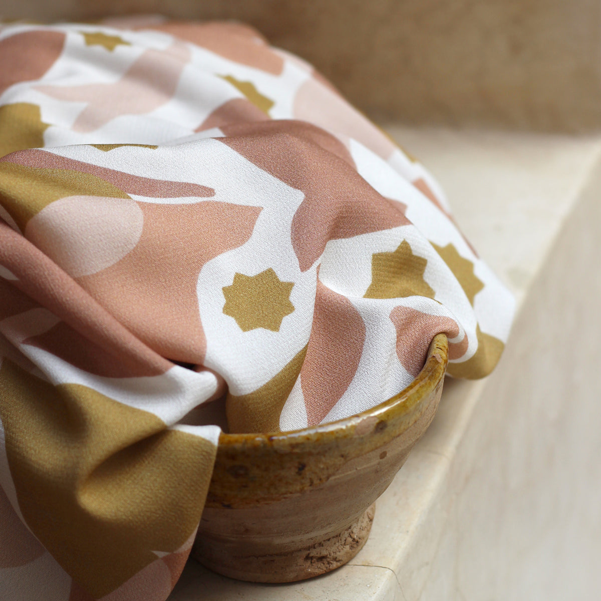 Coupons de Crêpe de Viscose Zellige Blanc Cassé La Maison Naïve