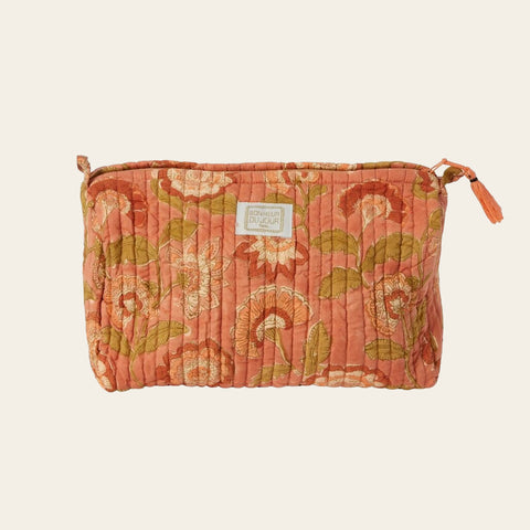 Trousse de Toilette Fleurs Indiennes Guapao Bois de Rose - Bonheur Du Jour Paris