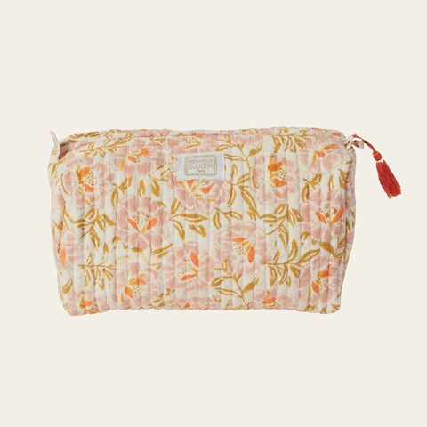 Trousse de Toilette Fleurs Indiennes Pétunia Rose - Bonheur Du Jour Paris