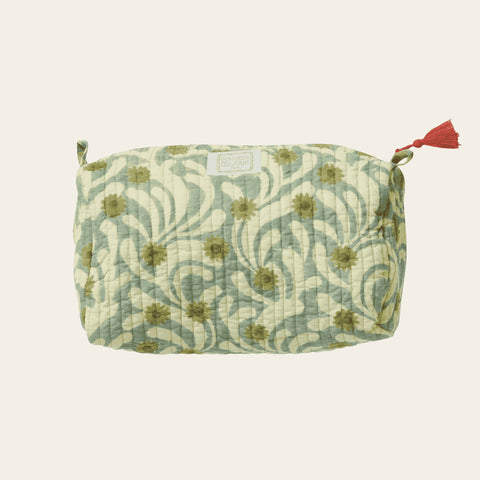 Trousse de Toilette Fleurs Indiennes Poppies Blue Green - Bonheur Du Jour Paris