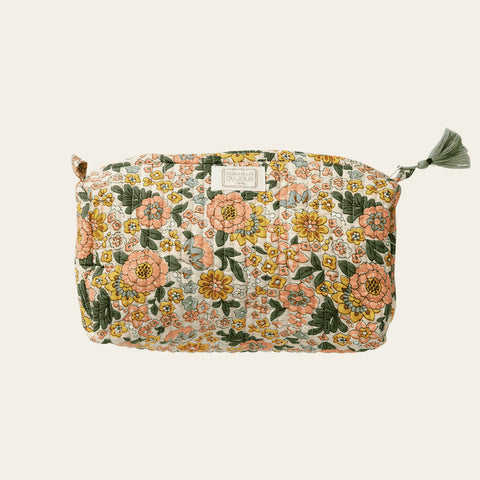 Trousse de Toilette Fleurs Indiennes Indi Amaia Rose Corail - Bonheur Du Jour Paris
