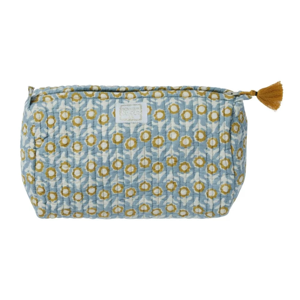 Trousse de Toilette Fleurs Indiennes Isha Blue - Bonheur Du Jour Paris