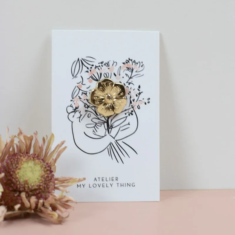 Pin's My Lovely Thing en forme de fleur Bouton d'Or doré