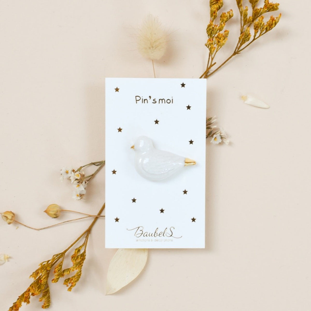 Pin's en Porcelaine Oiseau - Baubels