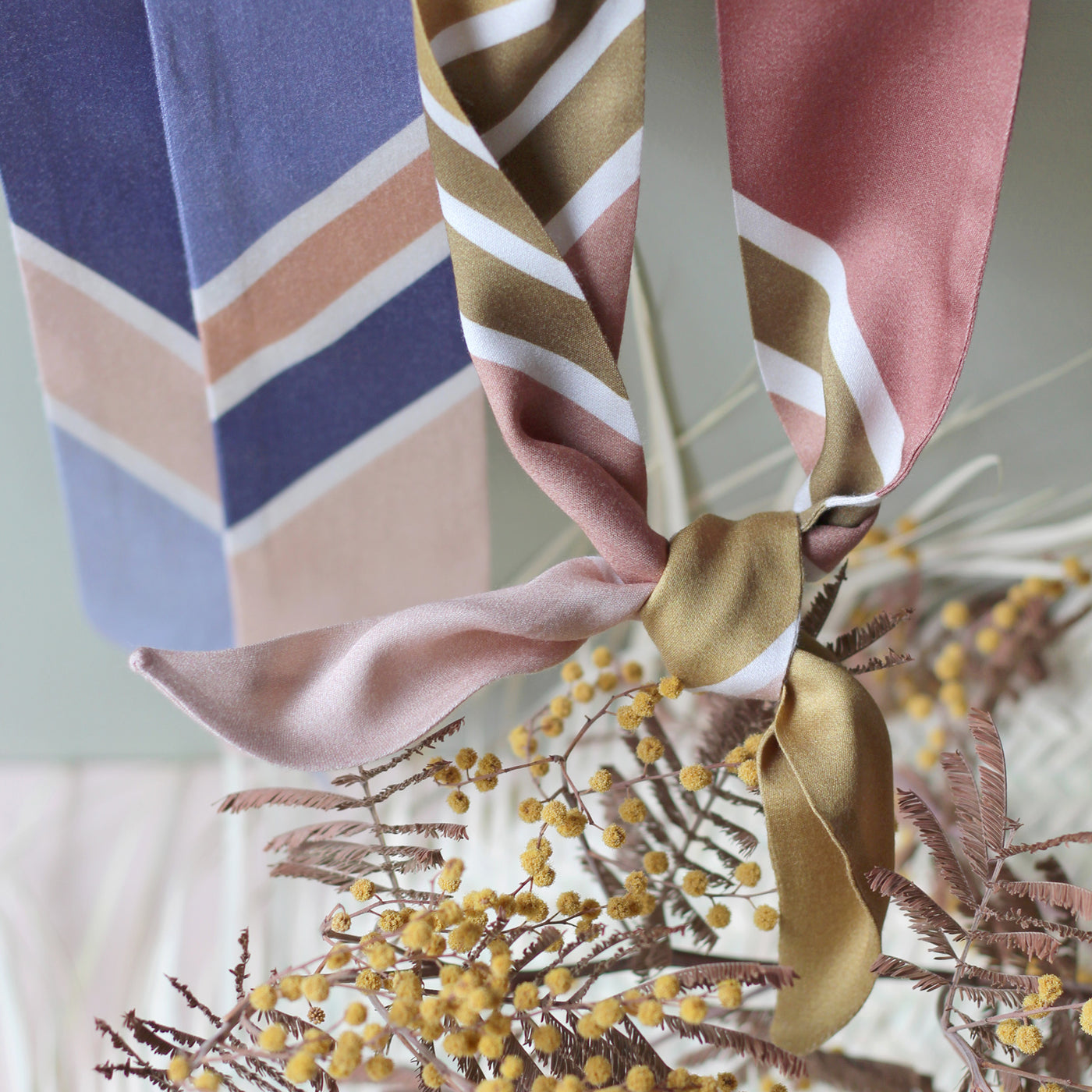 Kit de couture foulard à nouer Diagonales Indigo - La Maison Naïve