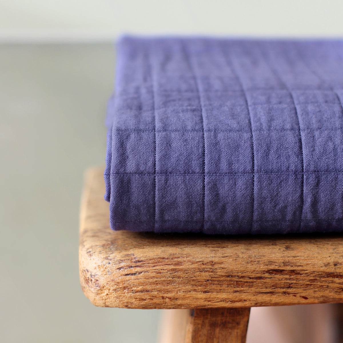 Tissu Coton Matelassé Indigo fabriqué en France La Maison Naïve